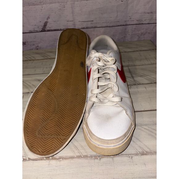 Nike Court Legacy White University Red Sneakers Sz 13 - Picture 5 of 7